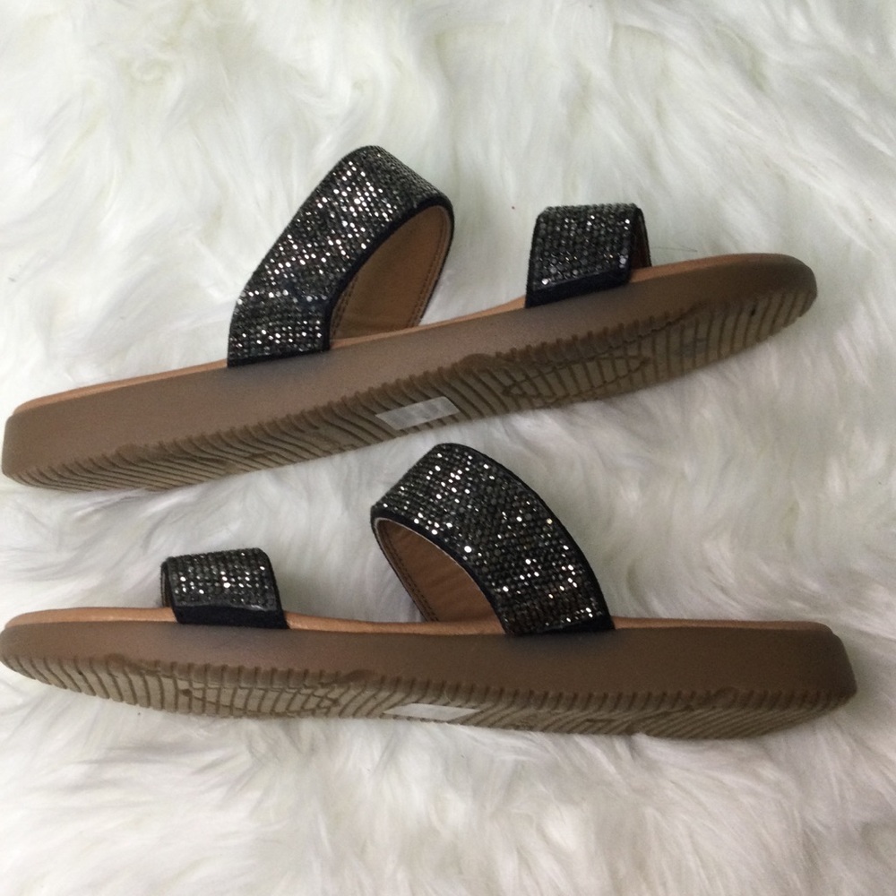 Tahari - Keley Crystal Bling Sandal - 8.5 - Black - New w/o box